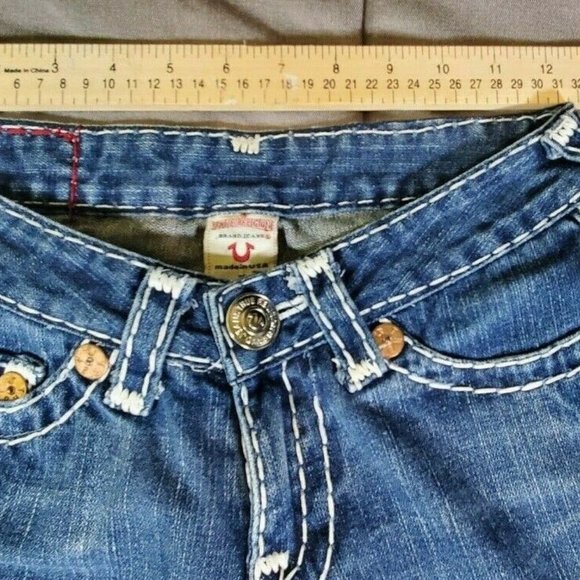 TRUE RELIGION JOHNNY SUPER T DENIM FADE STITCH JEANS SZ 25 RN#112790 - Picture 5 of 6